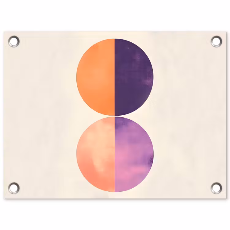 Abstract - Cirkels - Paars tuinposter los doek klein -3d