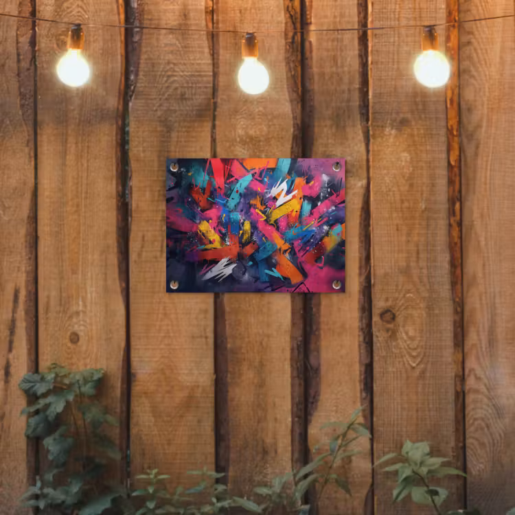 Abstract - Explosie - Neonkleuren tuinposter los doek klein -sfeer1