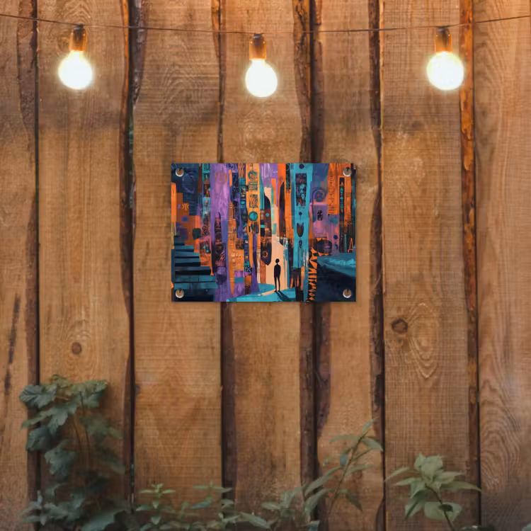 Abstract - Figuren - Kleurrijk tuinposter los doek klein -sfeer1