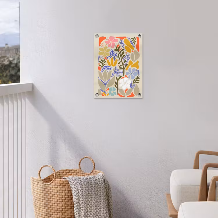Abstract - Bloemen - Bladeren tuinposter los doek klein -sfeer8