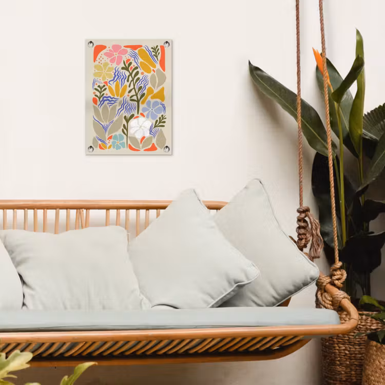 Abstract - Bloemen - Bladeren tuinposter los doek klein -sfeer7