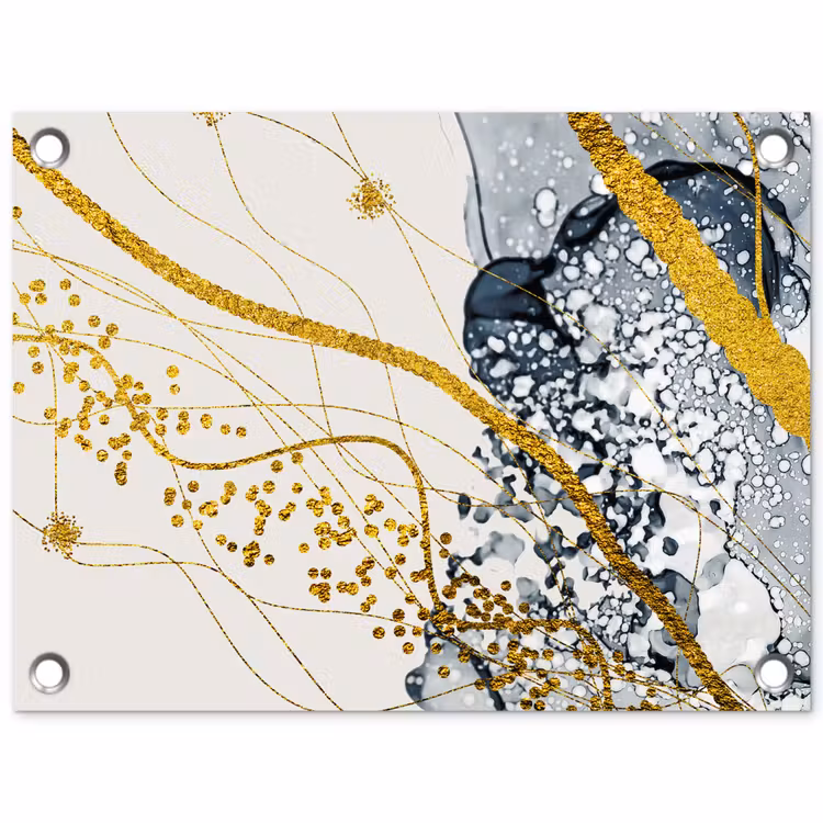 Abstract - Goud - Natuur - Kunst tuinposter los doek klein -3d