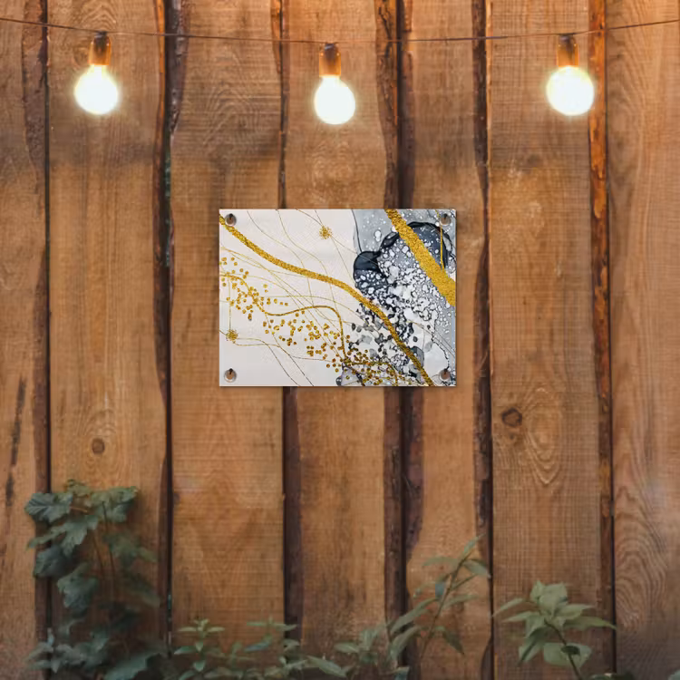 Abstract - Goud - Natuur - Kunst tuinposter los doek klein -sfeer1