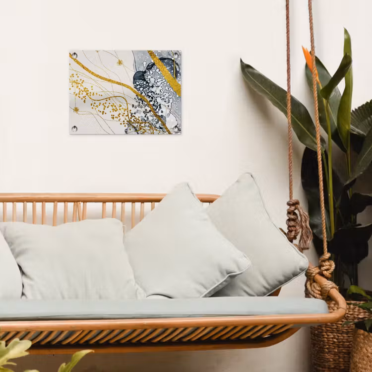 Abstract - Goud - Natuur - Kunst tuinposter los doek klein -sfeer7