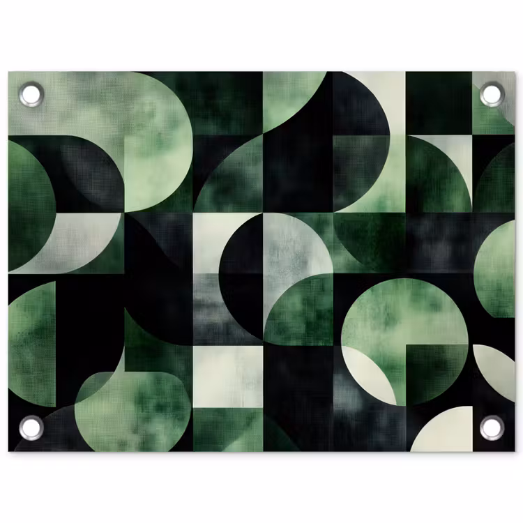 Abstract - Groen - Vormen tuinposter los doek klein -3d