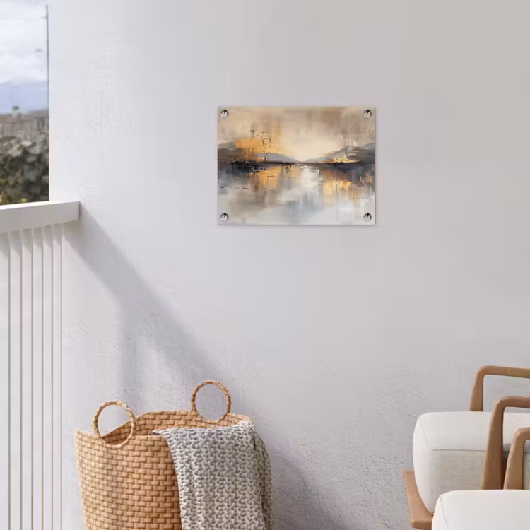Abstract - Modern - Beige - Aesthetic - Goud tuinposter los doek klein -sfeer8
