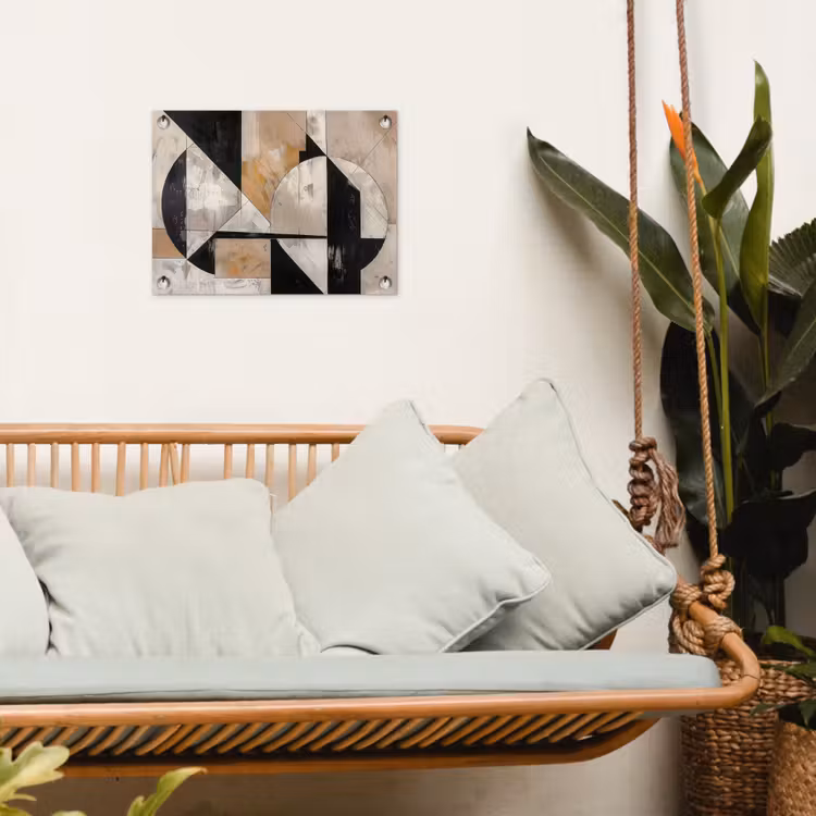 Abstract - Modern - Geometrisch - Pastel tuinposter los doek klein -sfeer7