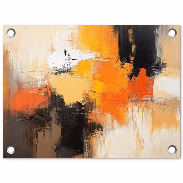 Abstract - Modern - Verflook - Herfst kleuren - Oranje tuinposter los doek klein -3d