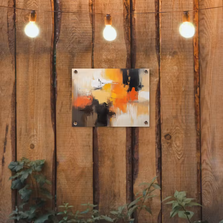 Abstract - Modern - Verflook - Herfst kleuren - Oranje tuinposter los doek klein -sfeer1