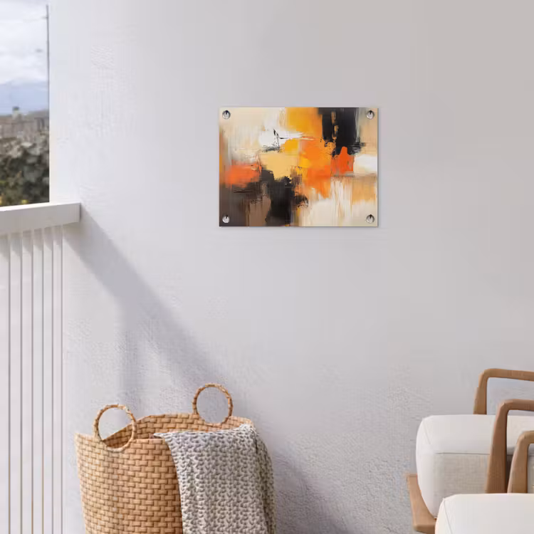 Abstract - Modern - Verflook - Herfst kleuren - Oranje tuinposter los doek klein -sfeer8