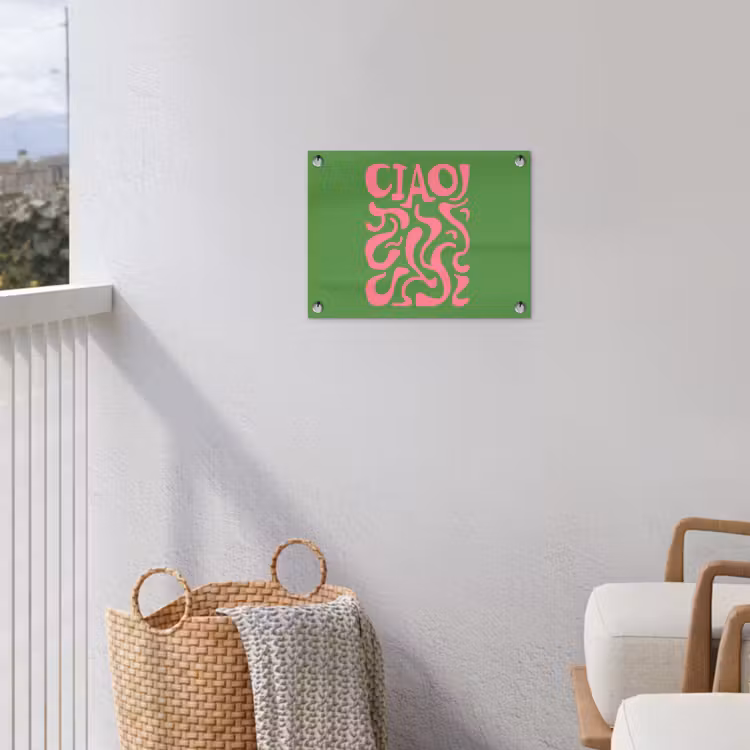Abstract - Roze - Ciao - Vormen tuinposter los doek klein -sfeer8