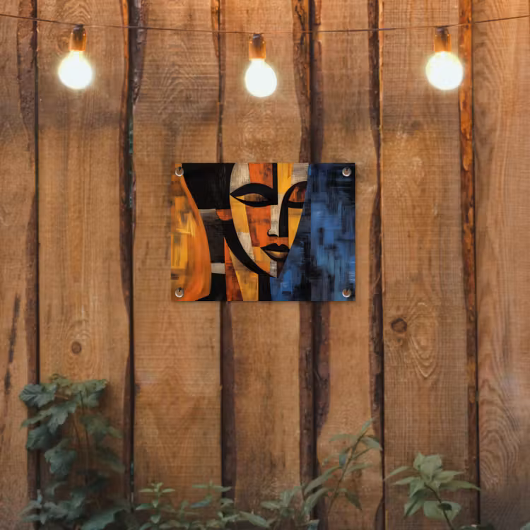 Abstract - Portret - Kleurvakken tuinposter los doek klein -sfeer1