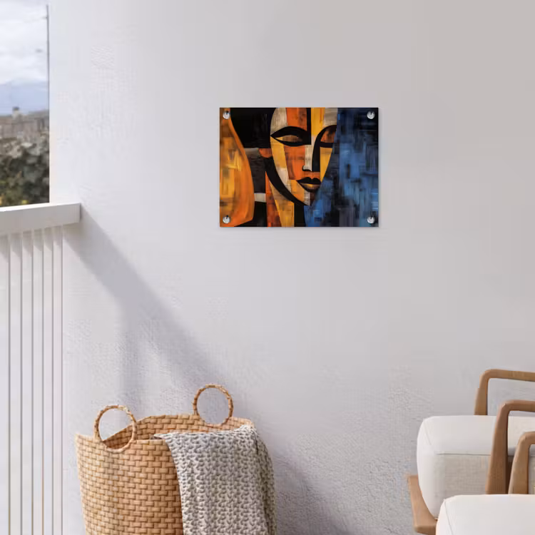 Abstract - Portret - Kleurvakken tuinposter los doek klein -sfeer8