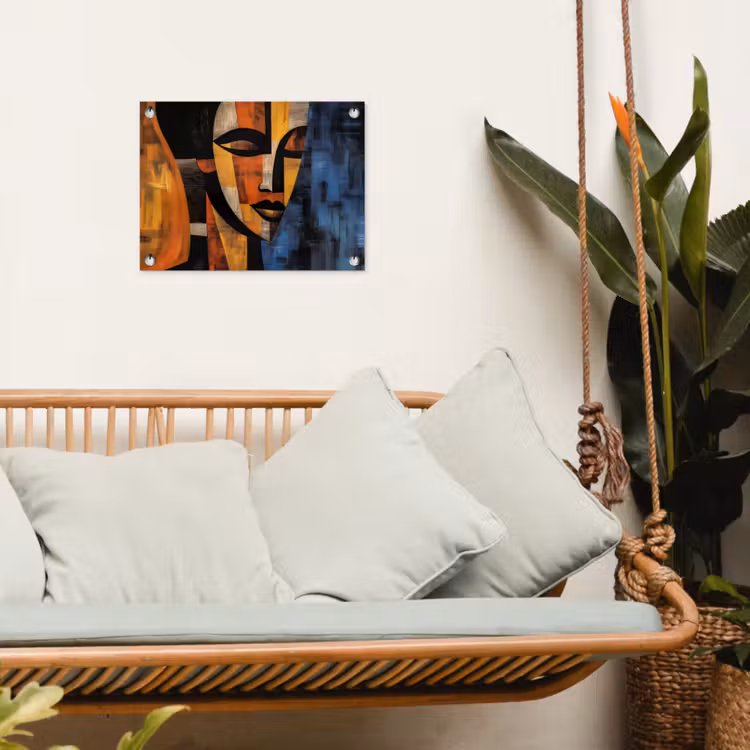 Abstract - Portret - Kleurvakken tuinposter los doek klein -sfeer7