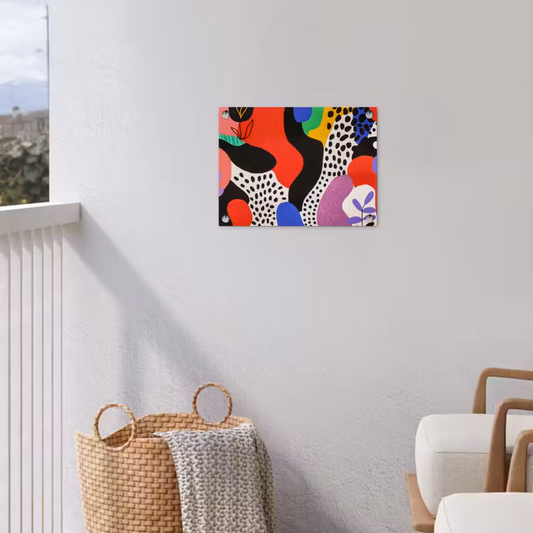 Abstract - Vormen - Kleuren - Stippen tuinposter los doek klein -sfeer8