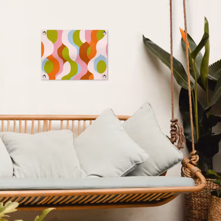 Abstract - Vormen - Roze tuinposter los doek klein -sfeer7