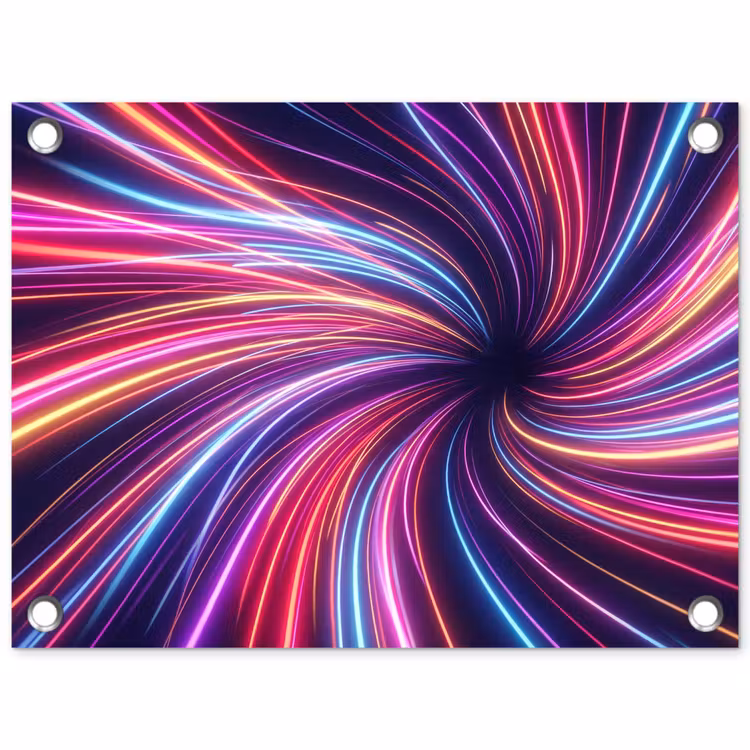Abstract - Swirl - Futuristic - Neon tuinposter los doek klein -3d