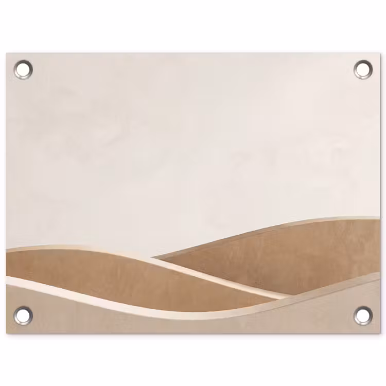 Abstract - Golven - Modern - Beige tuinposter los doek klein -3d