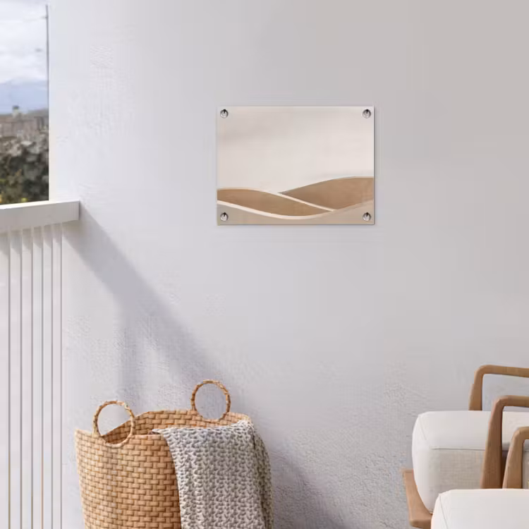 Abstract - Golven - Modern - Beige tuinposter los doek klein -sfeer8