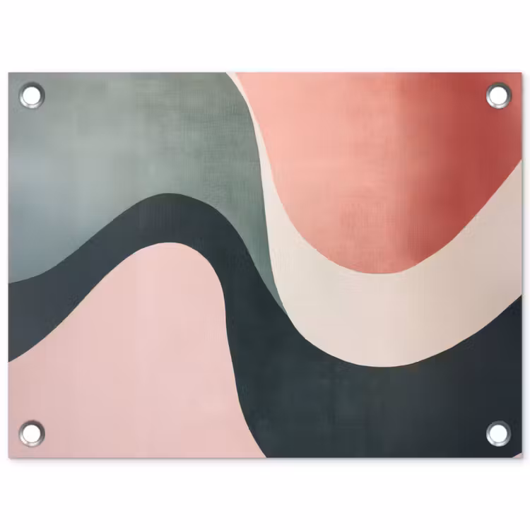 Abstract - Golven - Sierlijk - Roze tuinposter los doek klein -3d