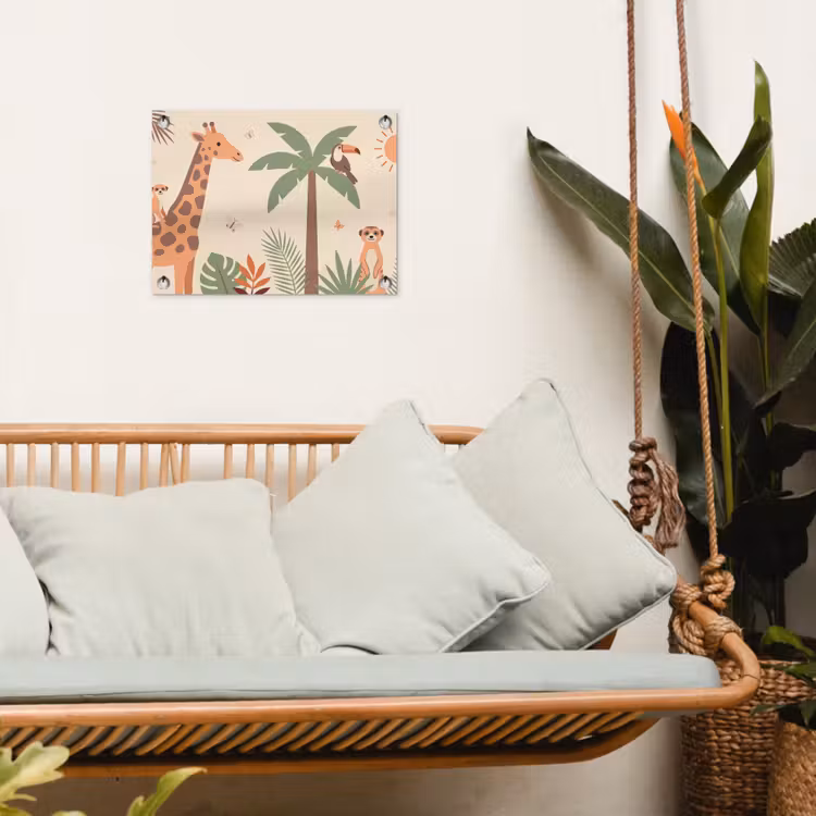 Dieren - Tropisch - Safari - Kleurrijk tuinposter los doek klein -sfeer7