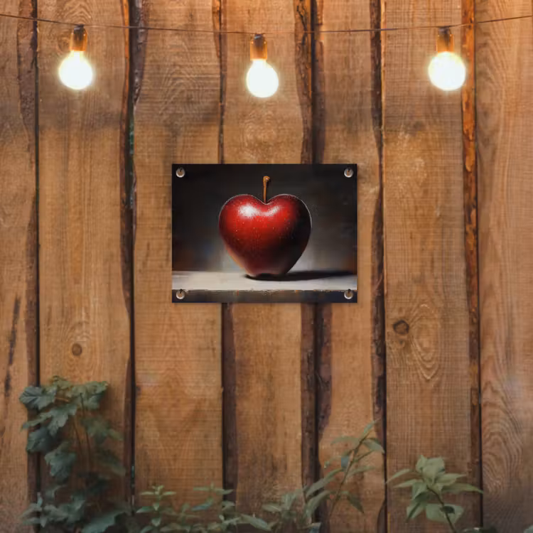 Apple - Hart - Rood tuinposter los doek klein -sfeer1