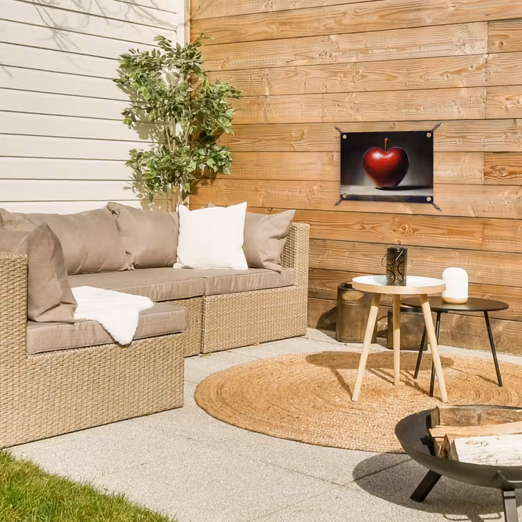 Apple - Hart - Rood tuinposter los doek klein -sfeer4