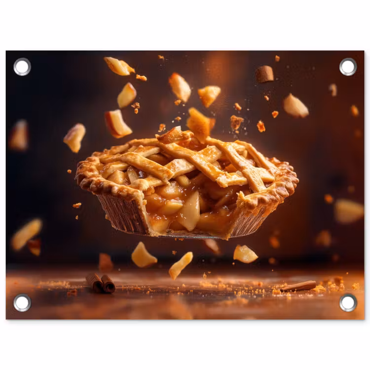 Appel - Taart - Warm - Eten tuinposter los doek klein -3d