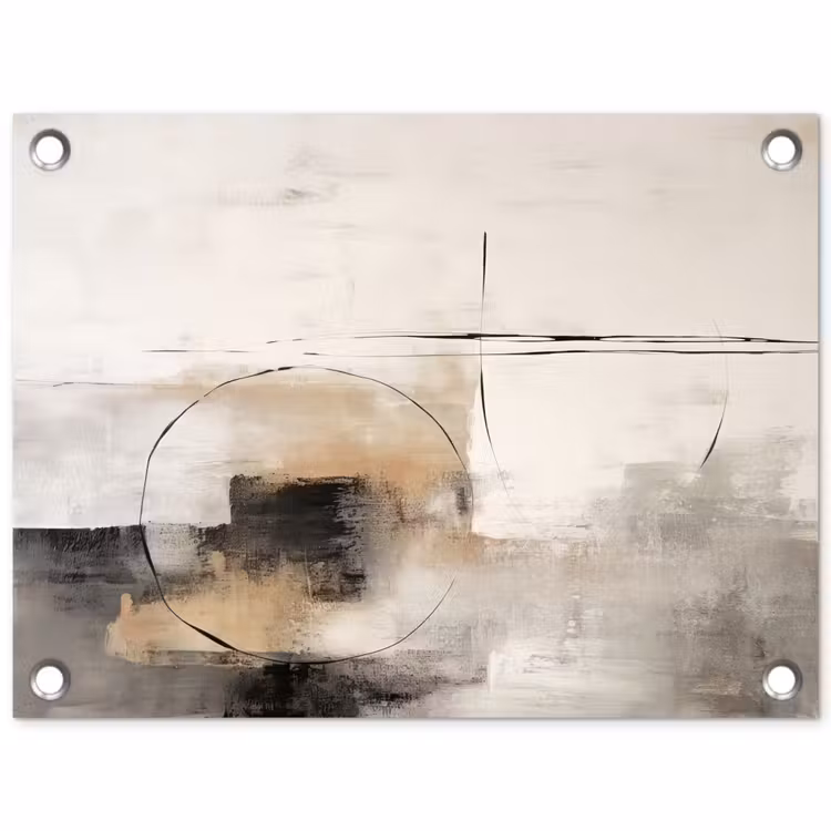 Kunst - Abstract - Grijs - Industrieel tuinposter los doek klein -3d