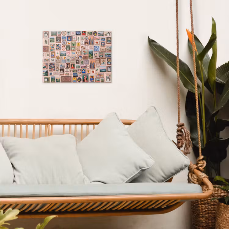 Kunst - Collectie - Decoratie - Modern - Kleurrijk tuinposter los doek klein -sfeer7