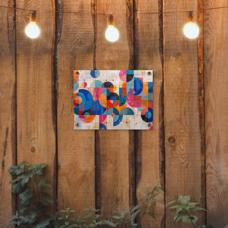 Kunst - Geometrisch - Abstract - Kleurrijk tuinposter los doek klein -sfeer1