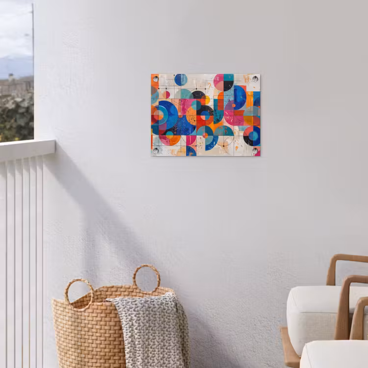 Kunst - Geometrisch - Abstract - Kleurrijk tuinposter los doek klein -sfeer8