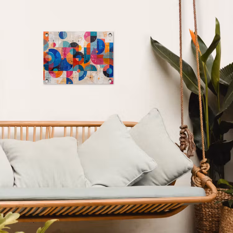 Kunst - Geometrisch - Abstract - Kleurrijk tuinposter los doek klein -sfeer7
