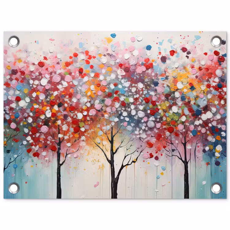 Kunst - Bomen - Natuur - Acryl tuinposter los doek klein -3d