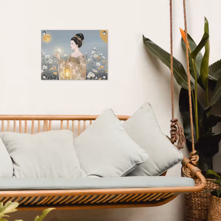 Aziatisch - Vrouw - Kimono tuinposter los doek klein -sfeer7