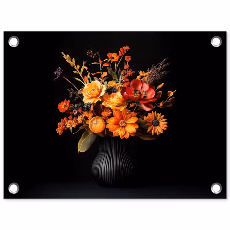 Herfst - Boeket - Oranje tuinposter los doek klein -3d