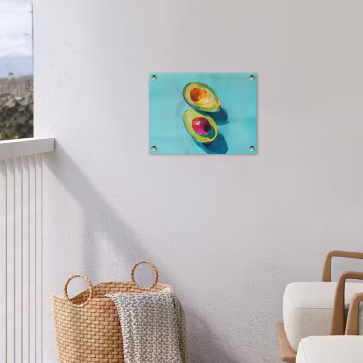 Avocado - Groen - Pit - Schaduw tuinposter los doek klein -sfeer8