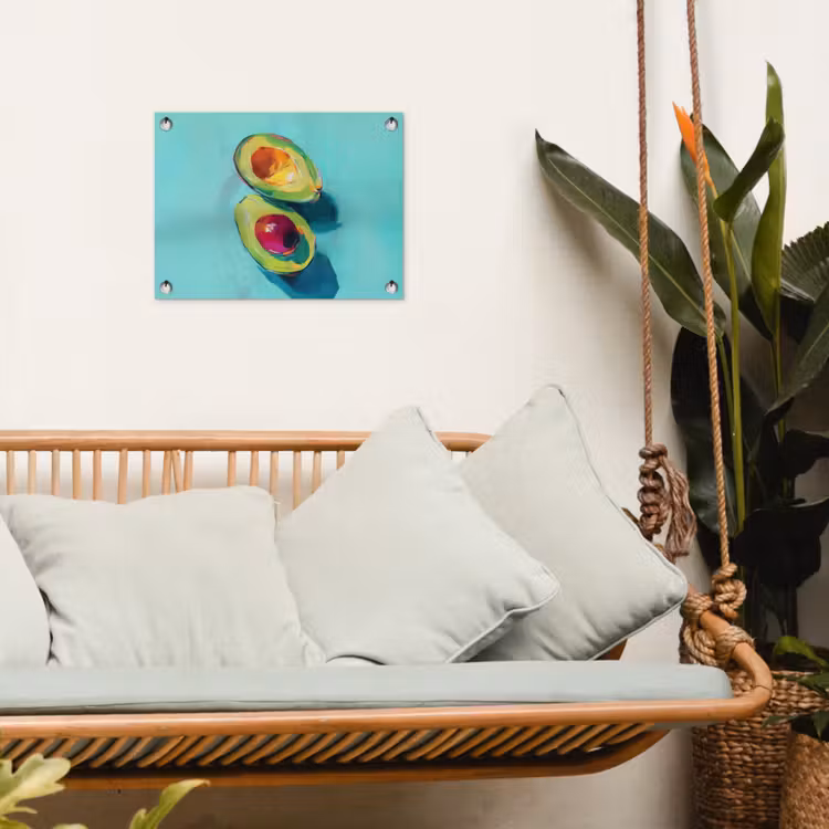Avocado - Groen - Pit - Schaduw tuinposter los doek klein -sfeer7