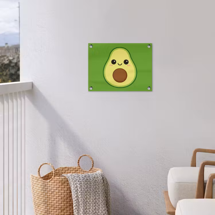 Avocado - Groen - Speels tuinposter los doek klein -sfeer8
