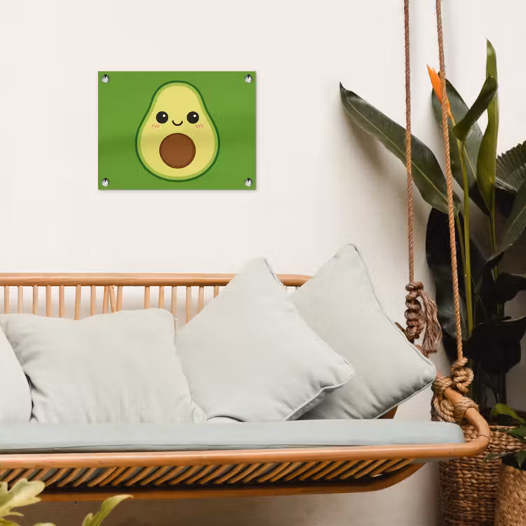 Avocado - Groen - Speels tuinposter los doek klein -sfeer7