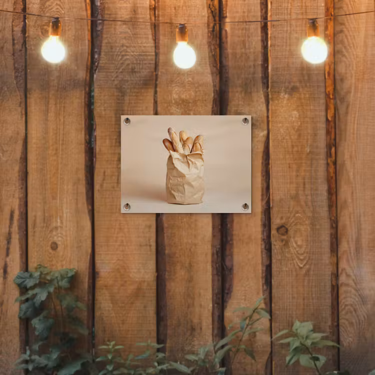 Baguette - Brood - Stokbrood - Beige tuinposter los doek klein -sfeer1