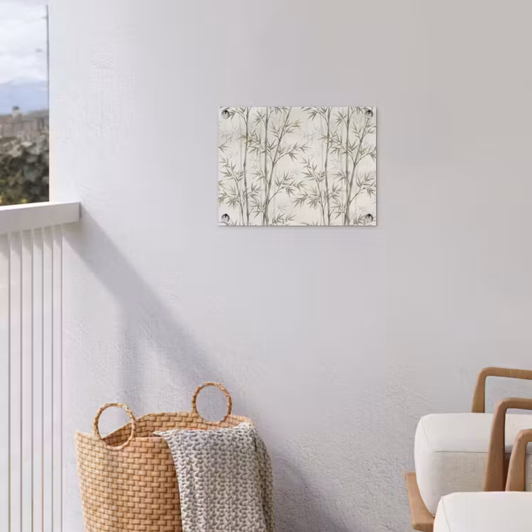 Bamboe - Bladeren - Natuur - Aquarel - Groen tuinposter los doek klein -sfeer8