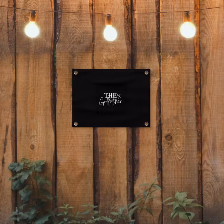 Barbecue - BBQ - Grill - Koken - The Grillfather - Tekst - Spreuken tuinposter los doek klein -sfeer1