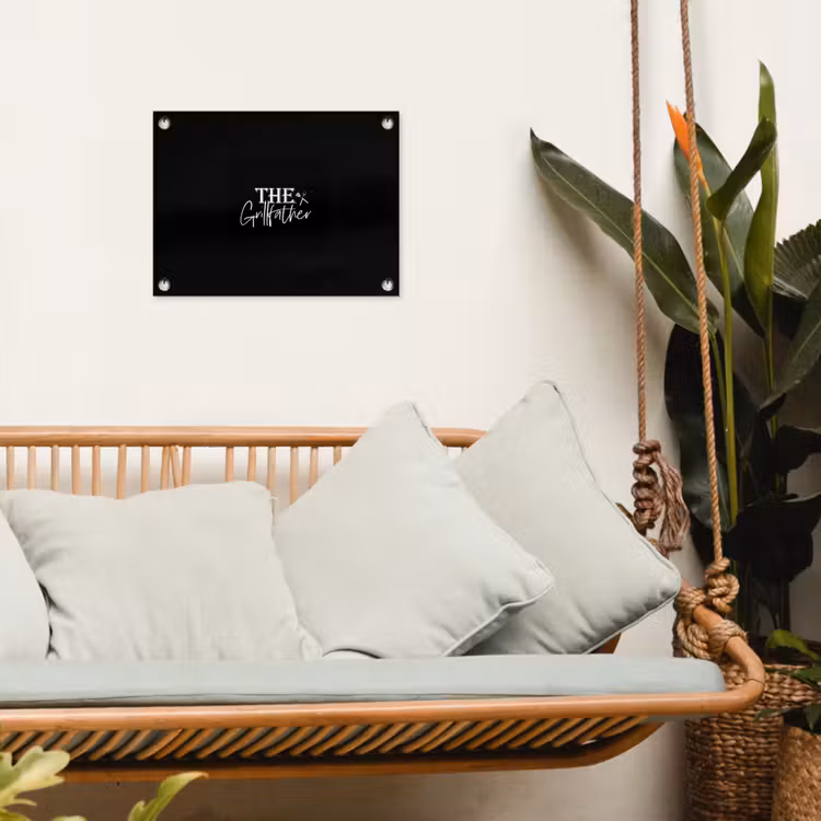 Barbecue - BBQ - Grill - Koken - The Grillfather - Tekst - Spreuken tuinposter los doek klein -sfeer7