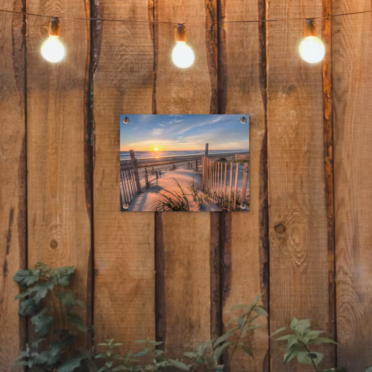 Strand - Zee - Duin - Zonsondergang - Landschap tuinposter los doek klein -sfeer1