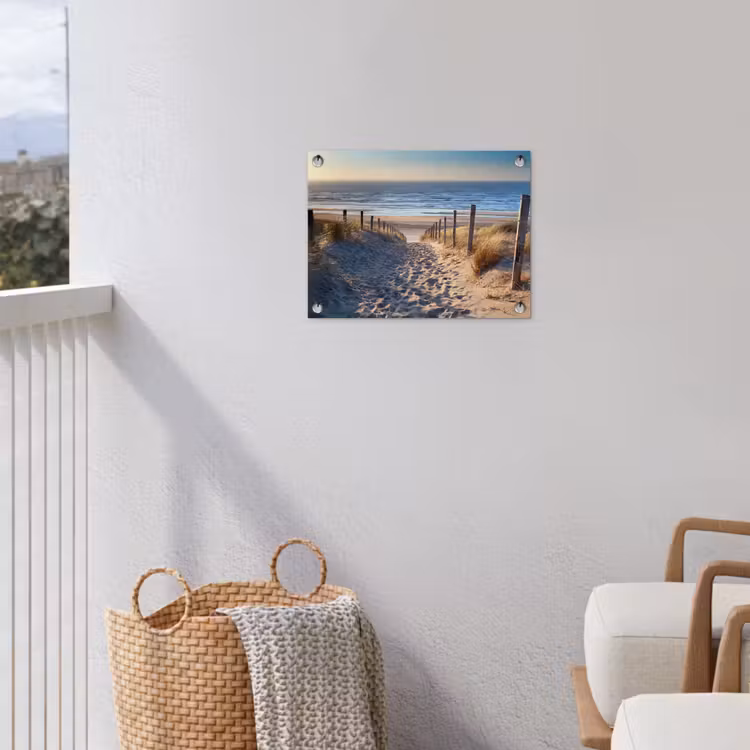 Strand - Zee - Nederland - Duinen - Zon tuinposter los doek klein -sfeer8