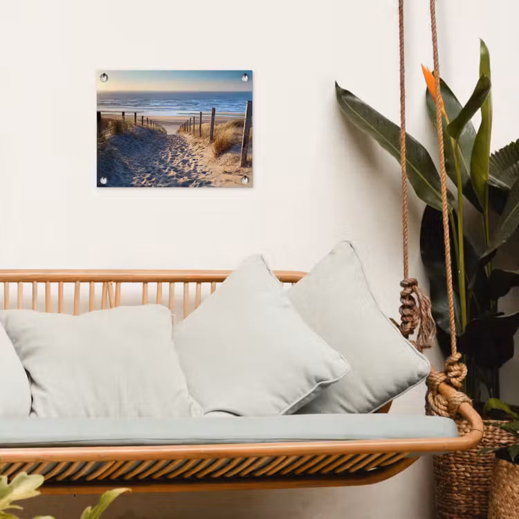 Strand - Zee - Nederland - Duinen - Zon tuinposter los doek klein -sfeer7