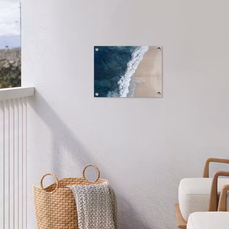 Strand - Zee - Golven tuinposter los doek klein -sfeer8