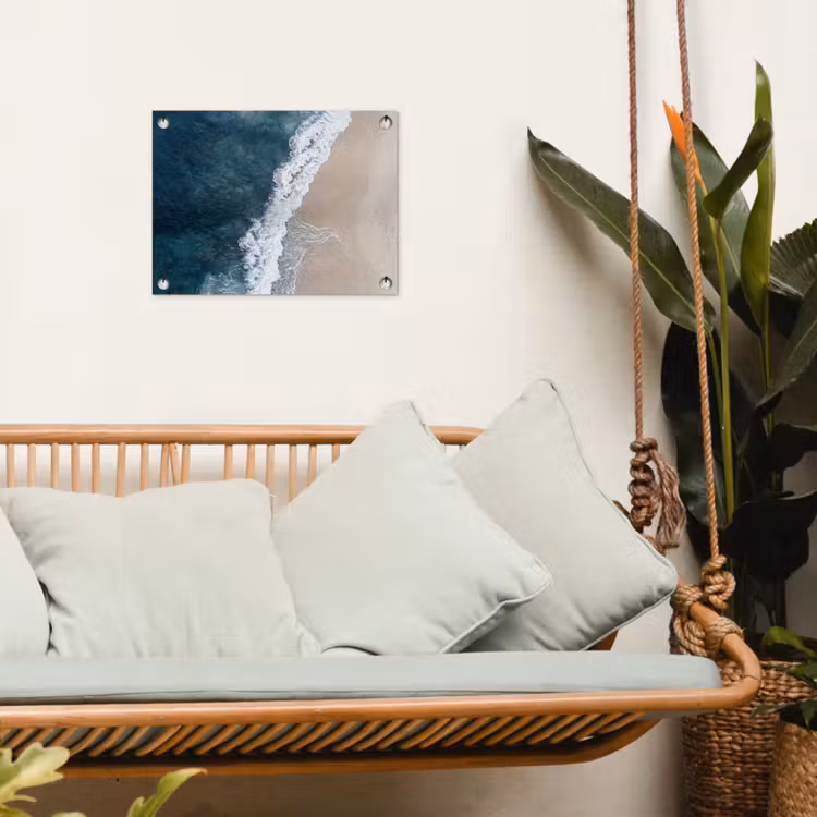 Strand - Zee - Golven tuinposter los doek klein -sfeer7
