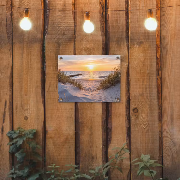 Strand - Zonsondergang - Natuur - Landschap tuinposter los doek klein -sfeer1